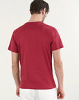 Burgundy slub cotton T-shirt