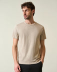 Sand cotton slub T-shirt