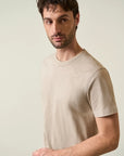 Sand cotton slub T-shirt