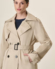 Short Beige Waterproof Trench Coat