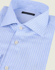 Regular Fit Light Blue And White Striped Cotton Shirt