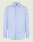 Slim Fit Light Blue And White Striped Cotton Shirt
