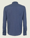 Blue And White Patterned Shirt In Custom Fit Performance Fabric