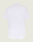Regular Fit White Short-Sleeved Linen Blend Shirt