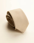 Plain beige wool tie